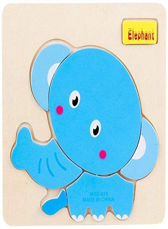 AUTHFORT Wooden Animals 3D Puzzle Children's Educational Toys (Set of 12 Puzzles) 15 cm - Multicolor - Image 3